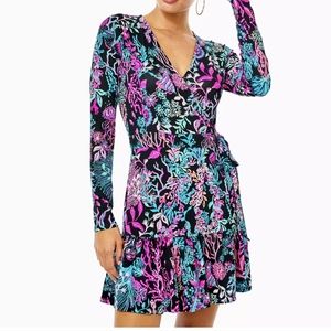 NWT Lilly Pulitzer Misha Long Sleeve Wrap Romper, Medium